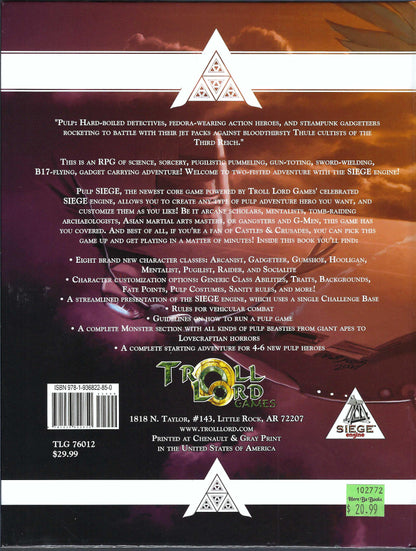 Amazing Adventures Core Rulebook by Jason Vey back cover