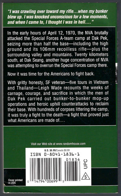 Assault on Dak Pek by Leigh Wade back cover