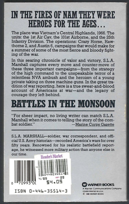Battles in the Monsoon by S.L.A. Marshall back cover