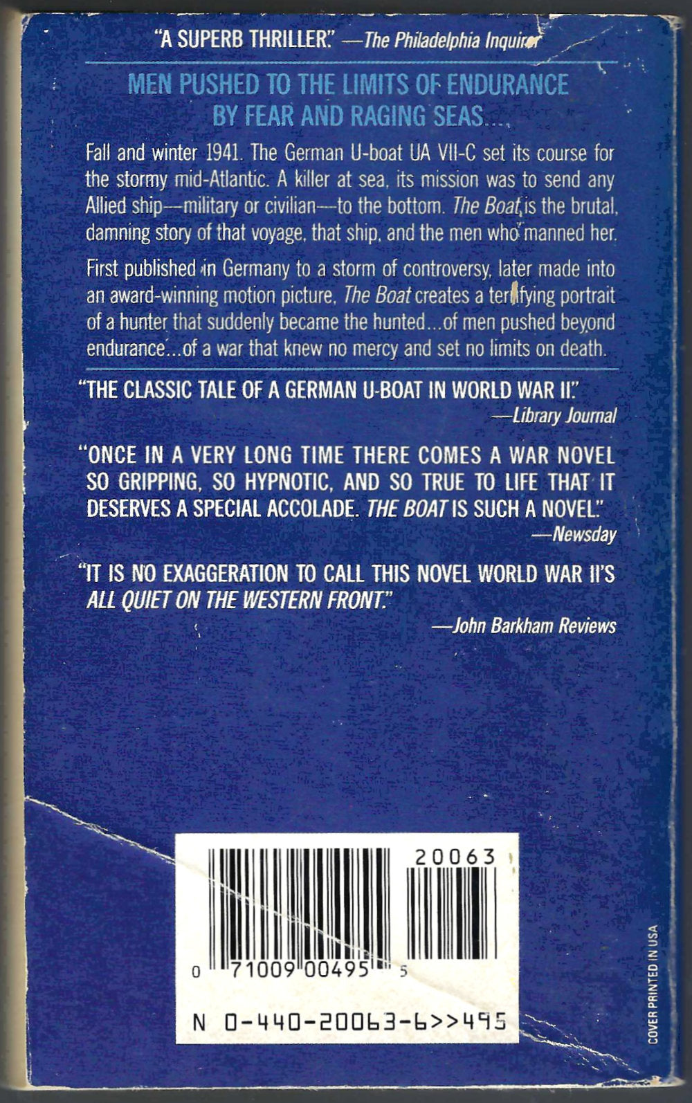 The Boat by Lothar-Gunther Buchheim back cover