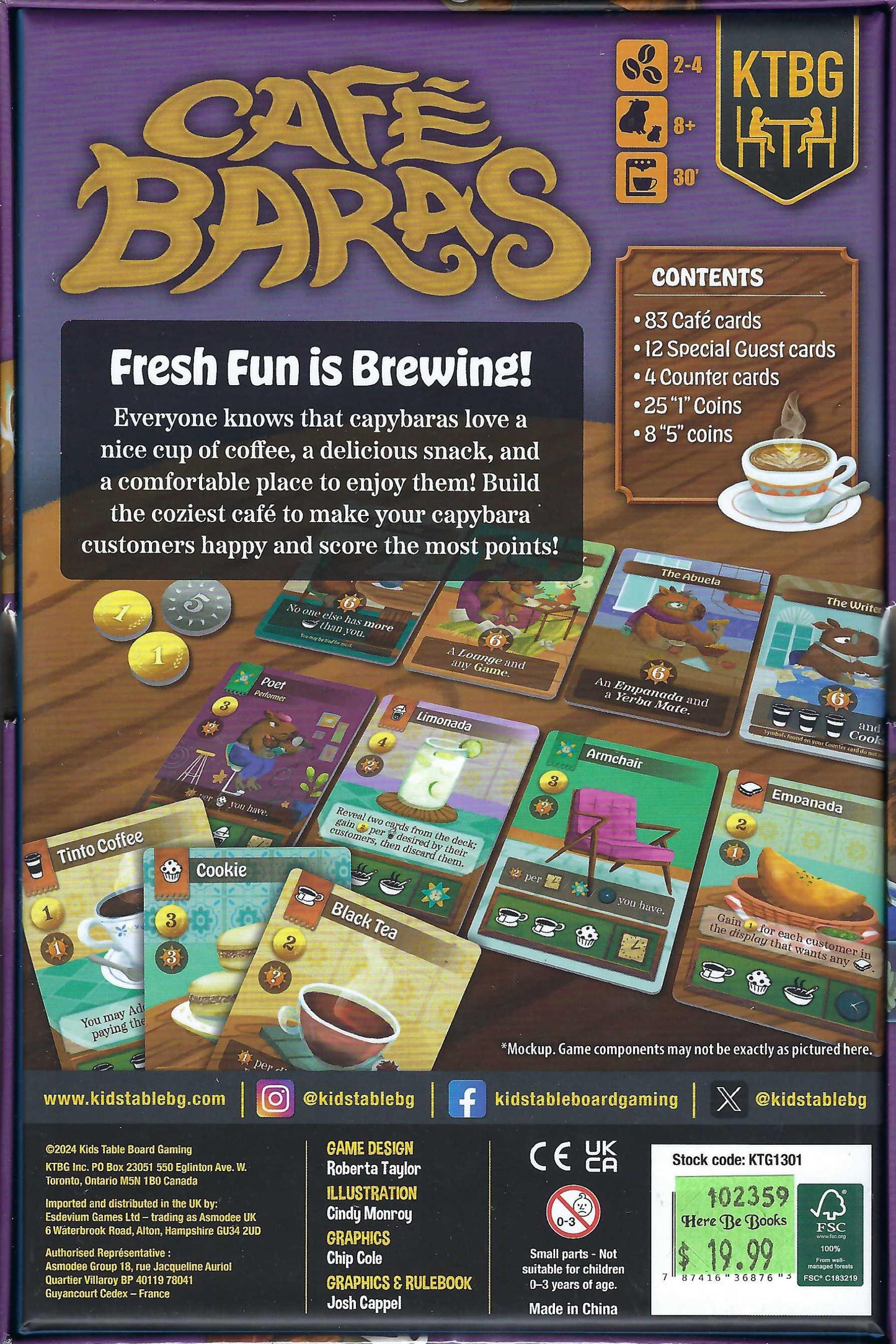 Cafe Baras back of box