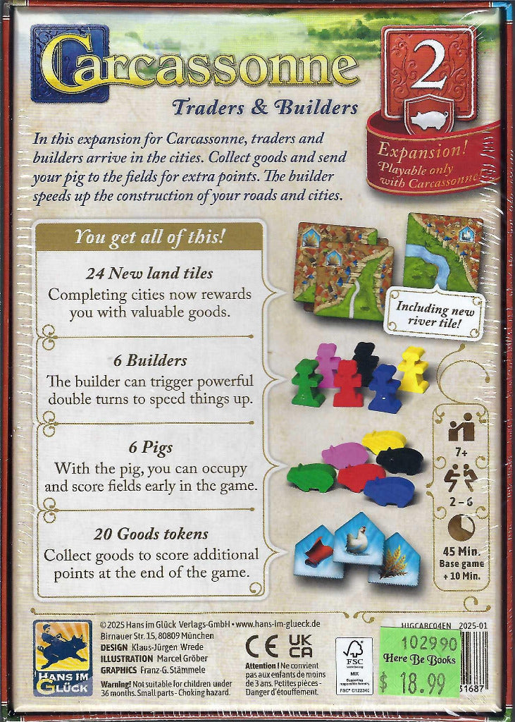 Carcassonne: Traders & Builders Expansion back of box