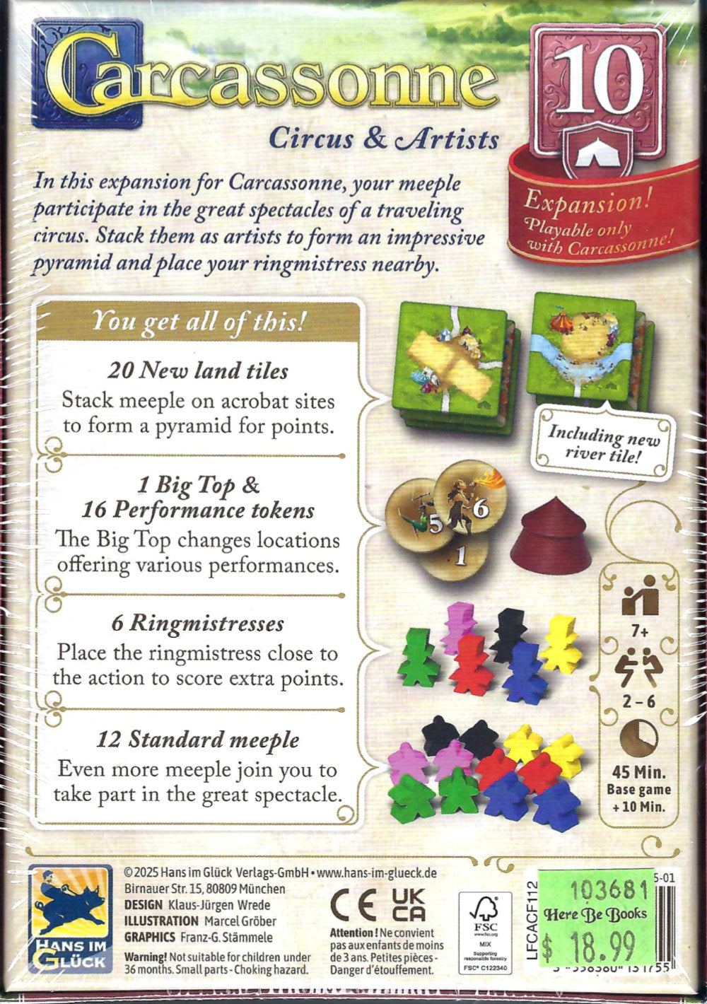 Carcassonne: Circus & Artists (Expansion 10) back of box