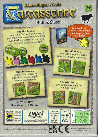 Carcassonne: Hills & Sheep back of box