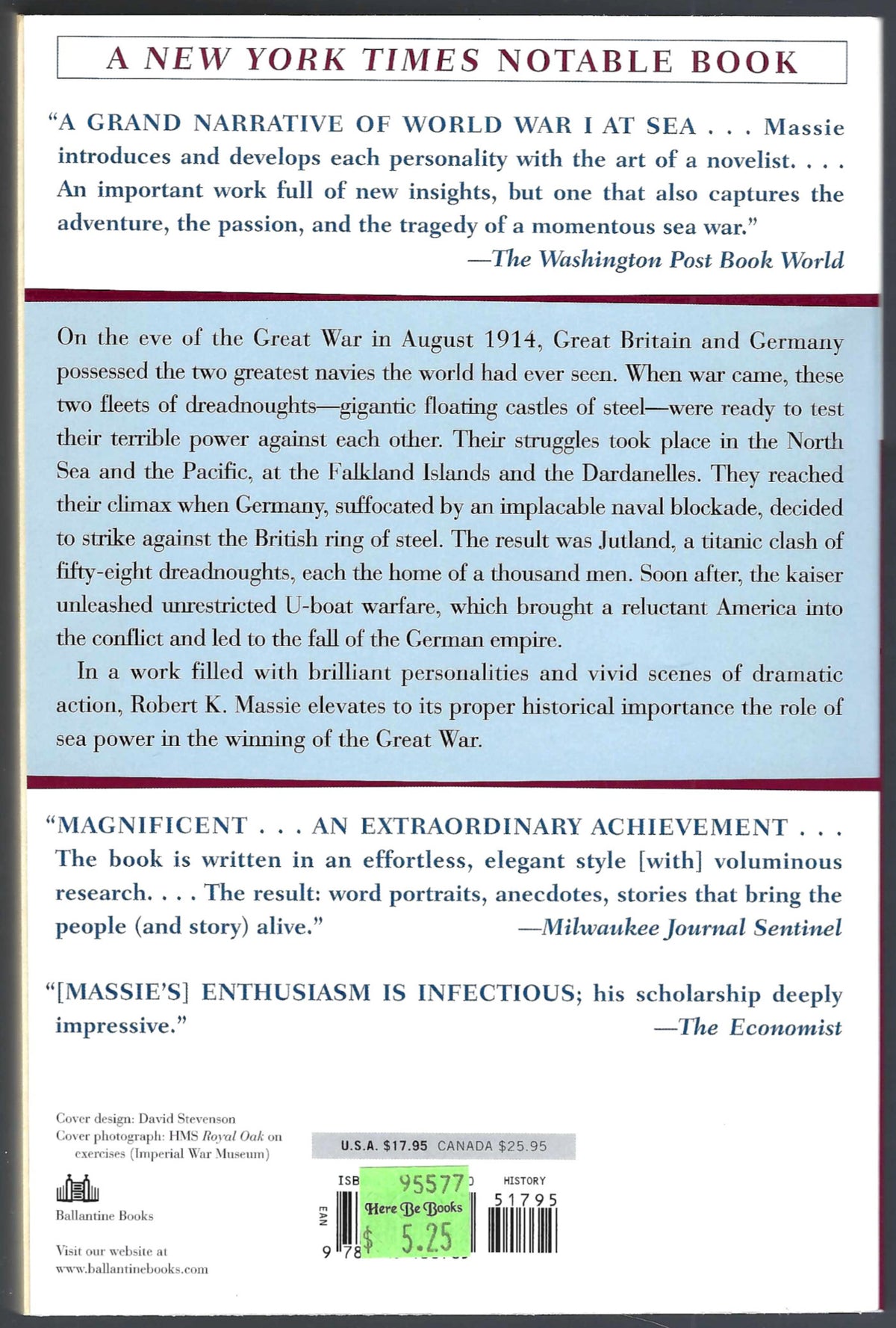Castles of Steel: Britain, Germany, and the Winning of the Great War at Sea by Robert Massie back cover