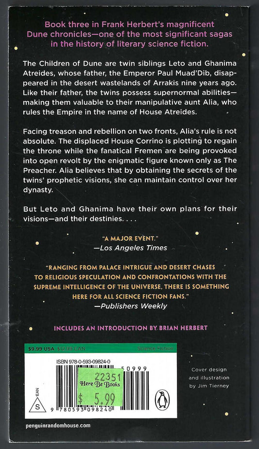 Children of Dune by Frank Herbert back cover