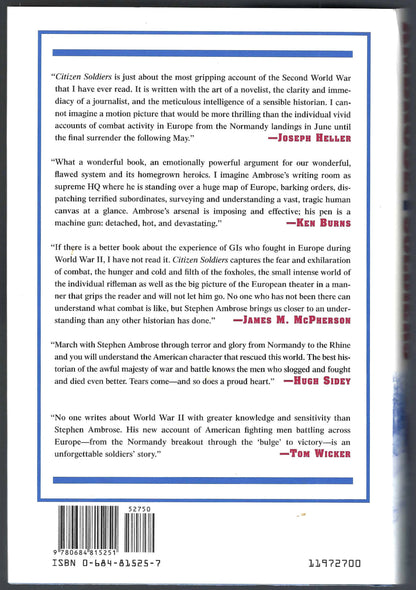 Citizen Soldiers by Stephen Ambrose back cover