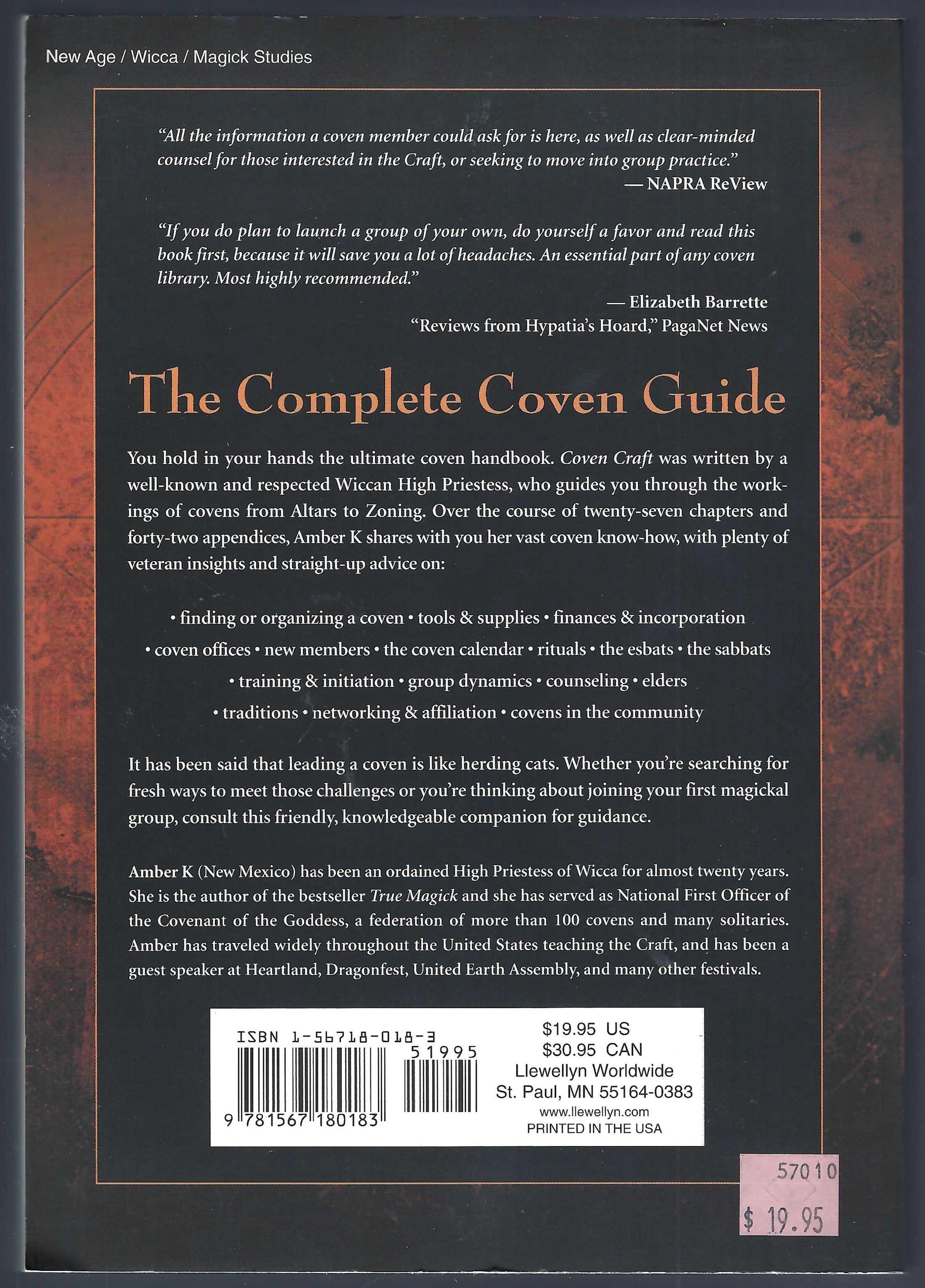 Coven Craft by Amber K back cover