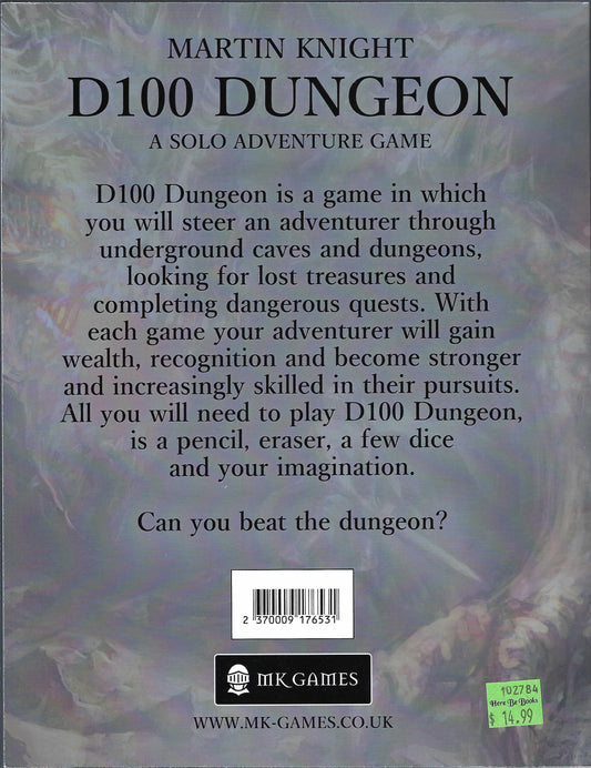 D100 Dungeon by Martin Knight back cover