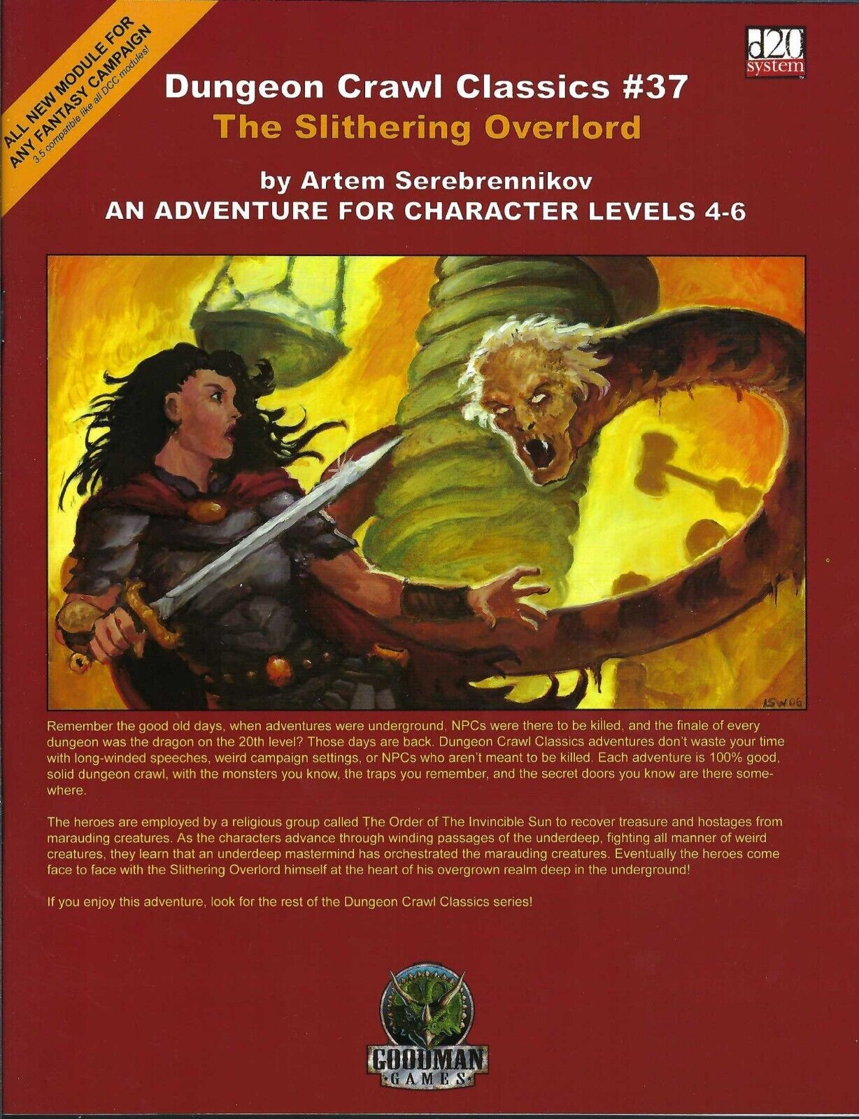 Slithering Overlord (Dungeon Crawl Classics 37) front of module