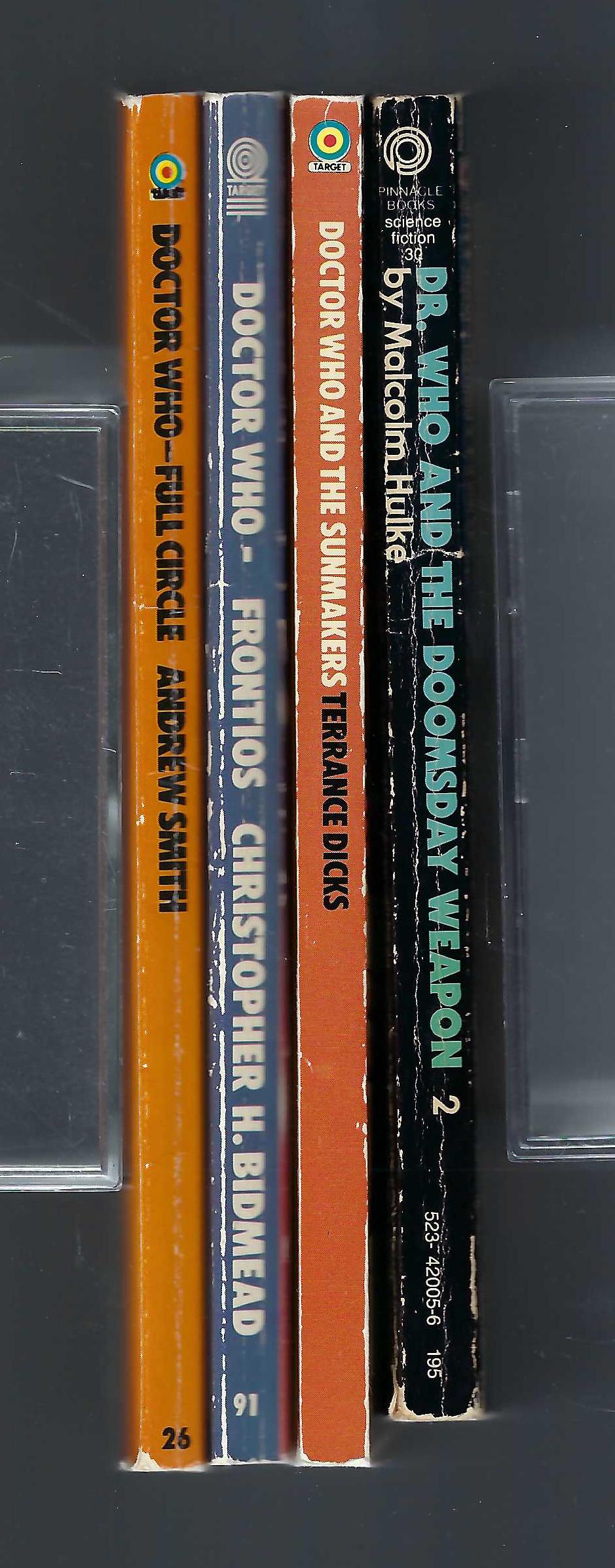 Doctor Who and the Sunmakers by Terrance Dicks spine and three other books that are not included