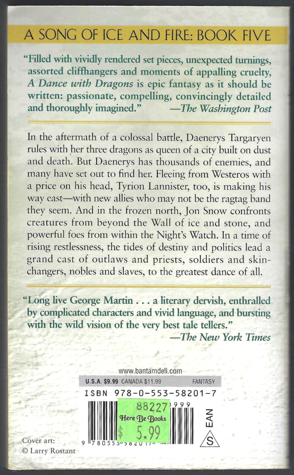 A Dance with Dragons (Song of Ice and Fire #5) by George R. R. Martin back cover