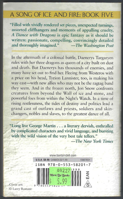 A Dance with Dragons (Song of Ice and Fire #5) by George R. R. Martin back cover