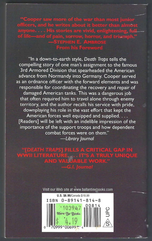 Death Traps The Survival of an American Armored Division in World War II by Belton Cooper back cover