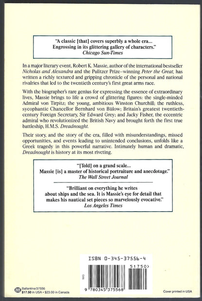 Dreadnought: Britain, Germany, and the Coming of the Great War by Robert Massie back cover