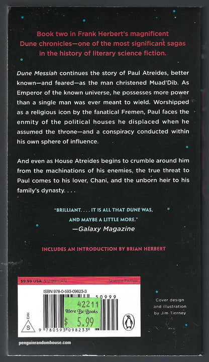 Dune Messiah by Frank Herbert back cover