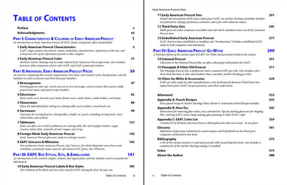 Early American Prescut Glass - Table of Contents