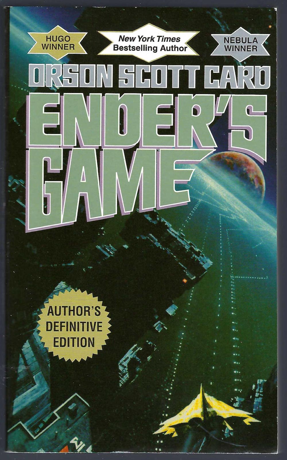 Front cover of Ender's Game by Orson Scott Card with space-themed artwork.