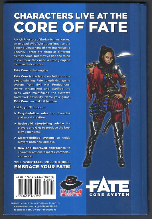 Fate Core System back cover