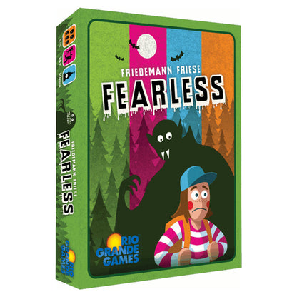 Game box for Fearless by Friedemann Friese with colorful design and a character illustration.