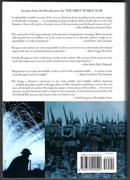 The First World War by John Keegan back cover