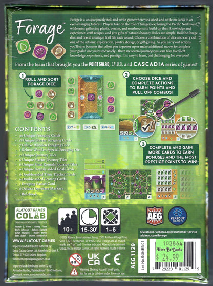 Forage back of box with text and examples of play.