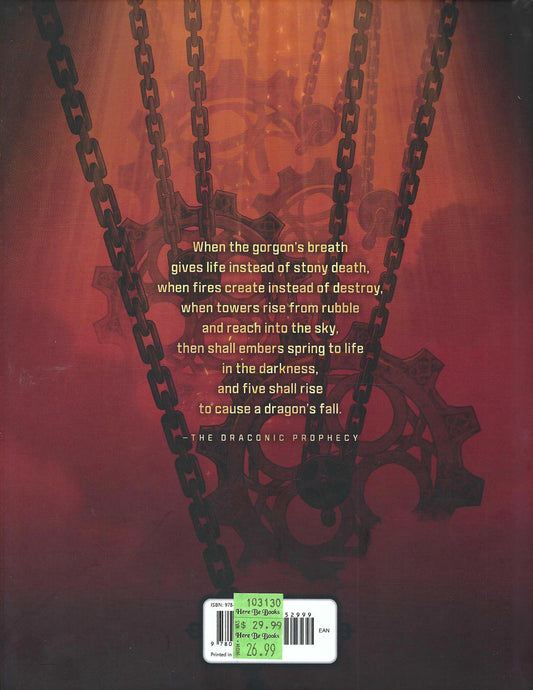 Dungeons & Dragons Eberron: Forge of the Artificer back cover with chains and text on a red background