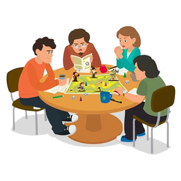 Friends playing a board game at a table