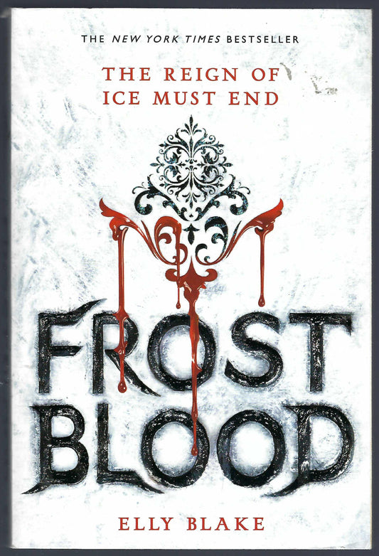 Front cover of Frost Blood by Elly Blake with a stylized design and text.