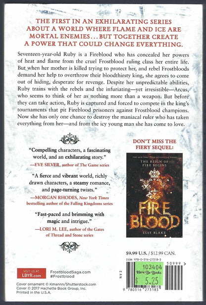 Frostblood by Elly Blake back cover