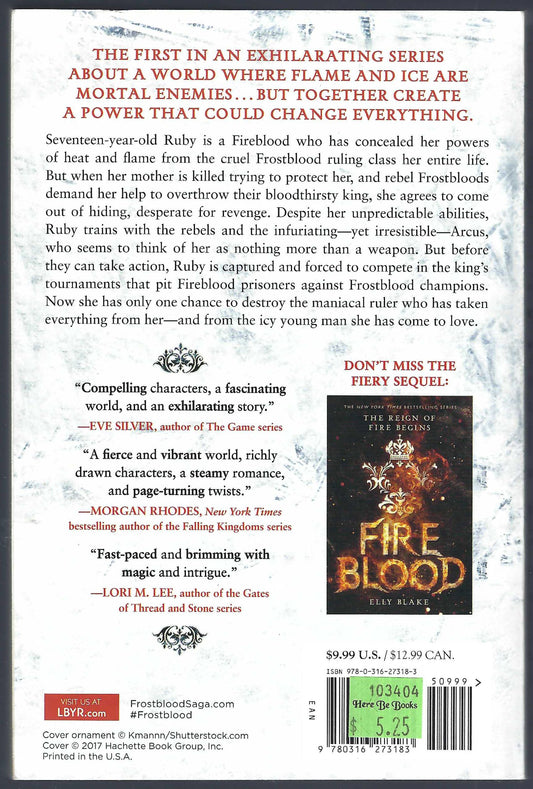 Frostblood by Elly Blake back cover