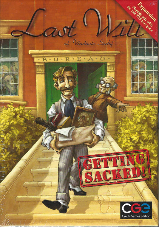 Getting Sacked! expansion for Last Will front of box.