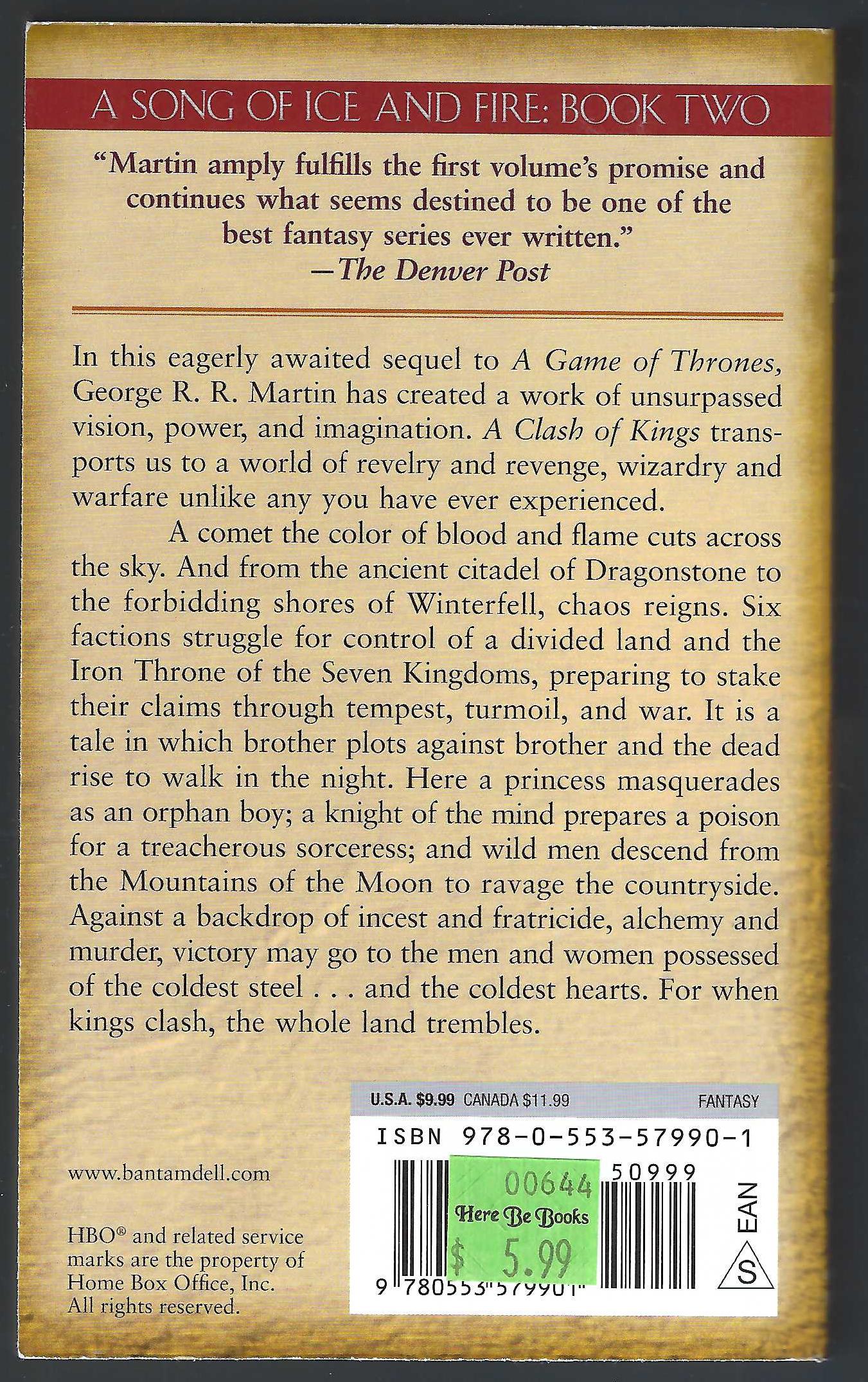 A Clash of Kings - Song of Ice and Fire - Book Two - George R. R.