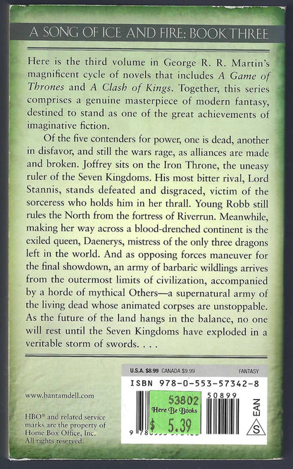 A Storm of Swords by George R. R. Martin back cover