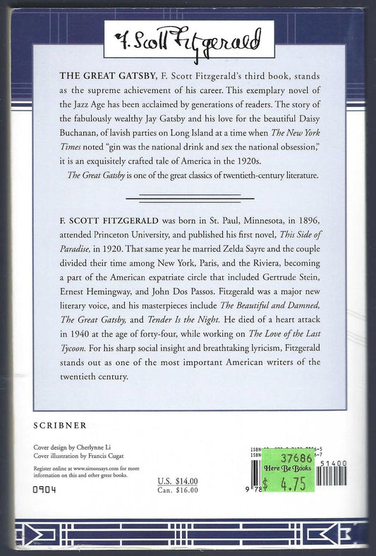 The Great Gatsby by F. Scott Fitzgerald back cover