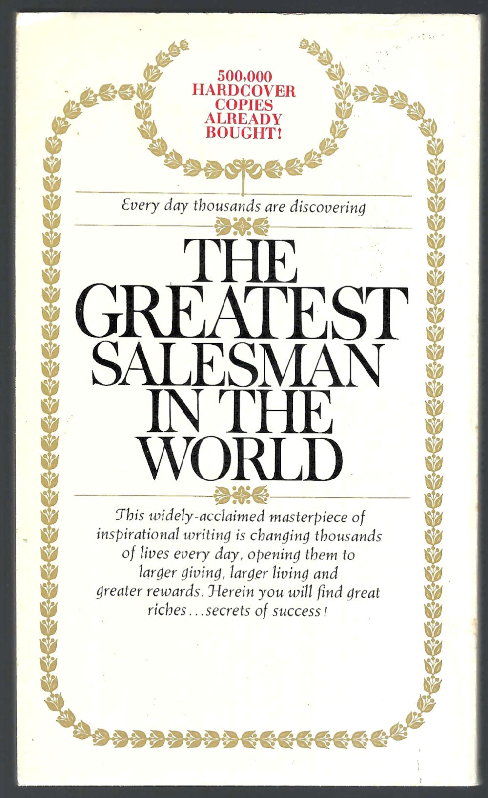 The Greatest Salesman in the World by Og Mandino back cover