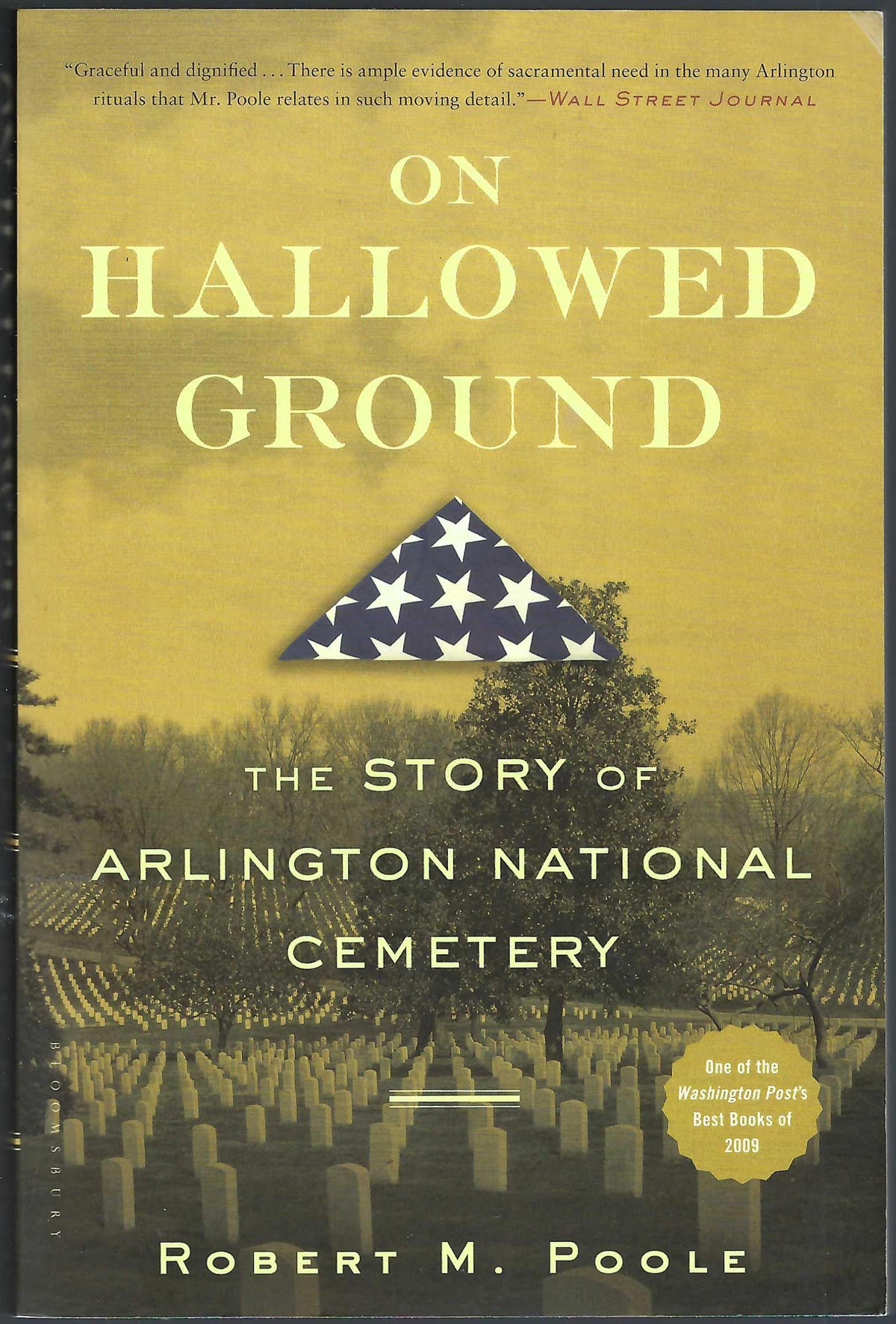 Front cover of On Hallowed Ground by Robert Poole with a graveyard and American flag design.