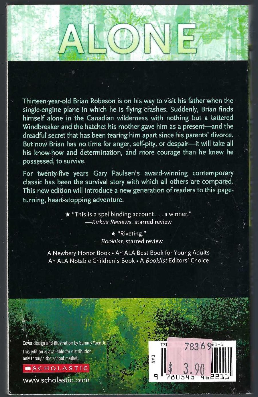 Hatchet by Gary Paulsen back cover