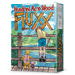 Hundred Acre Wood Fluxx game box with a Christopher Robin, Winnie the Pooh and Piglet on a wooden bridge