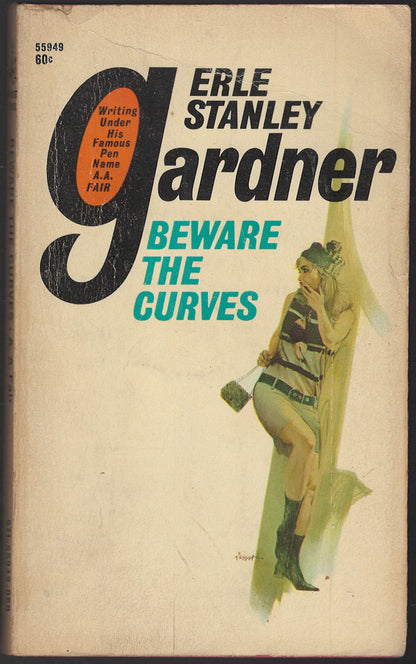 Front cover of Beware the Curves by Erle Stanley Gardner with a woman looking over her shoulder.