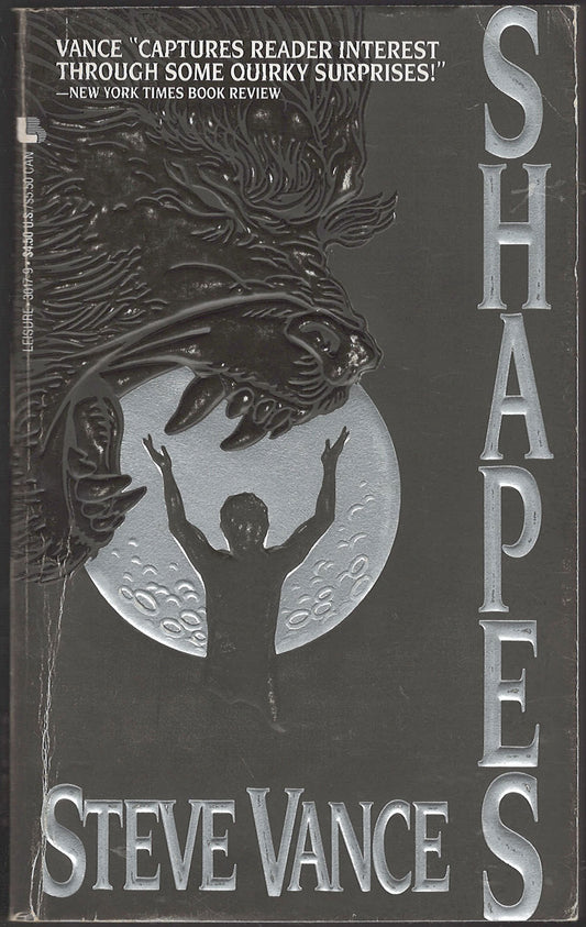 Front cover of Shapes by Steve Vance with a wolf and human silhouette design.