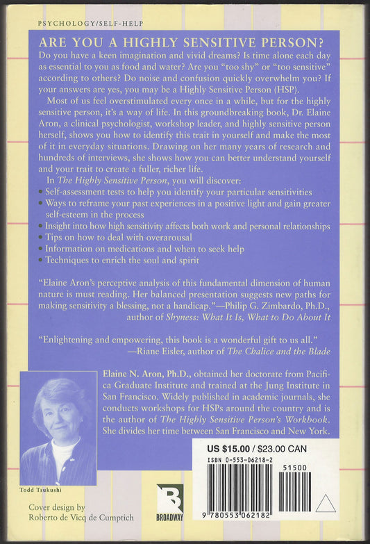The Highly Sensitive Person by Elaine Aron back cover