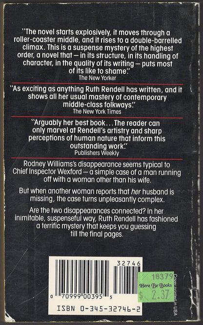 An Unkindness of Ravens by Ruth Rendell back cover