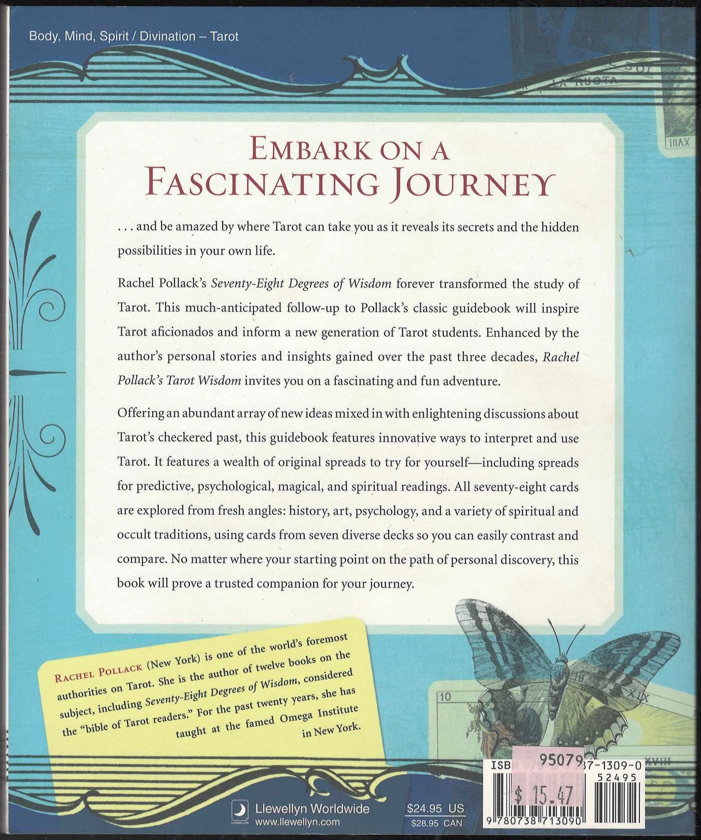 Tarot Wisdom: Spiritual Teachings and Deeper Meanings by Rachel Pollack back cover