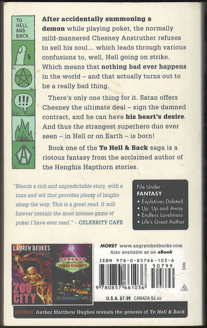 The Damned Busters by Matthew Hughes back cover