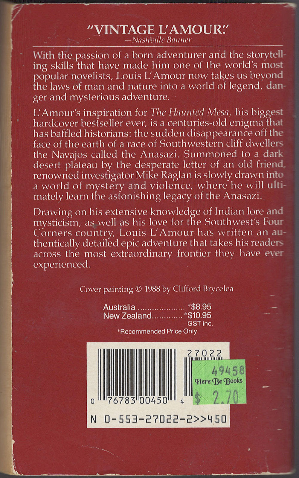 The Haunted Mesa by Louis L'Amour back cover