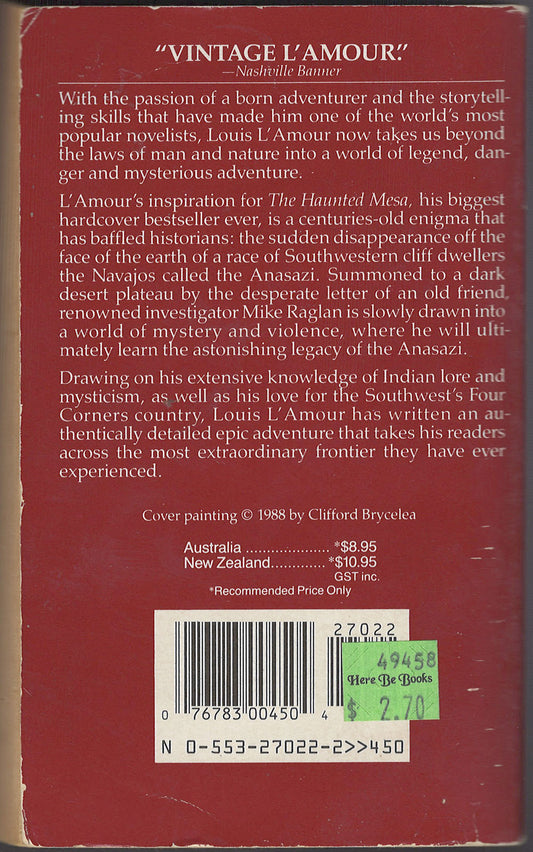 The Haunted Mesa by Louis L'Amour back cover