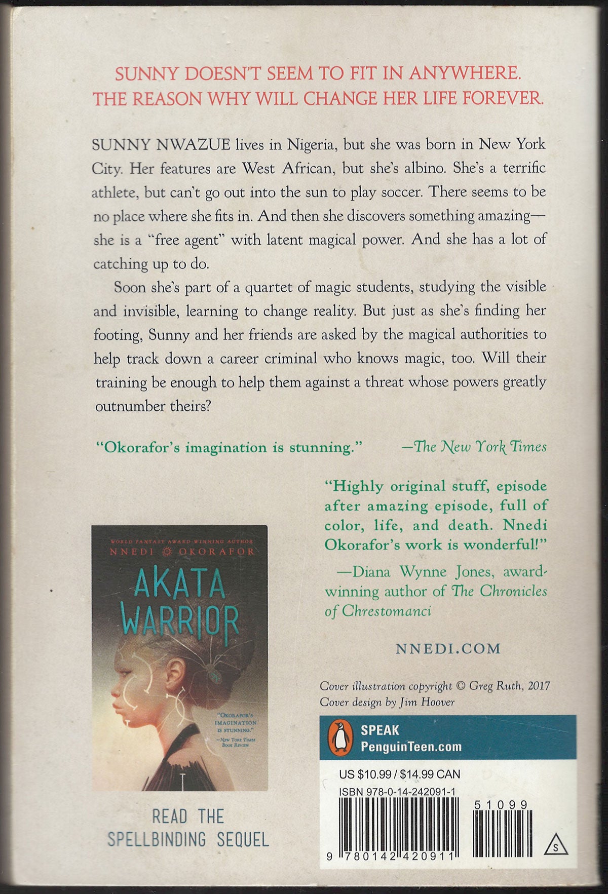 Akata Witch by Nnedi Okorafor back cover