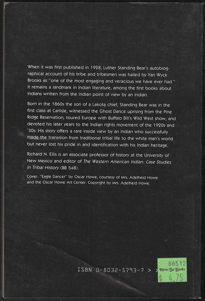 My People, the Sioux by Luther Standing Bear back cover