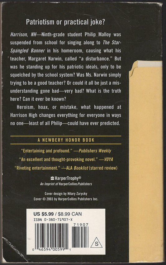Nothing But the Truth by Avi back cover